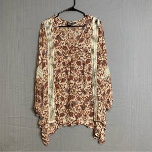 Boho Floral Crochet Women's Blouse